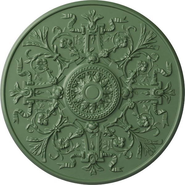 Ekena Millwork Versailles Ceiling Medallion (Fits Canopies up to 3 1/4"), 33"OD x 1 3/4"P, Athenian Green CM33VEAGF - main